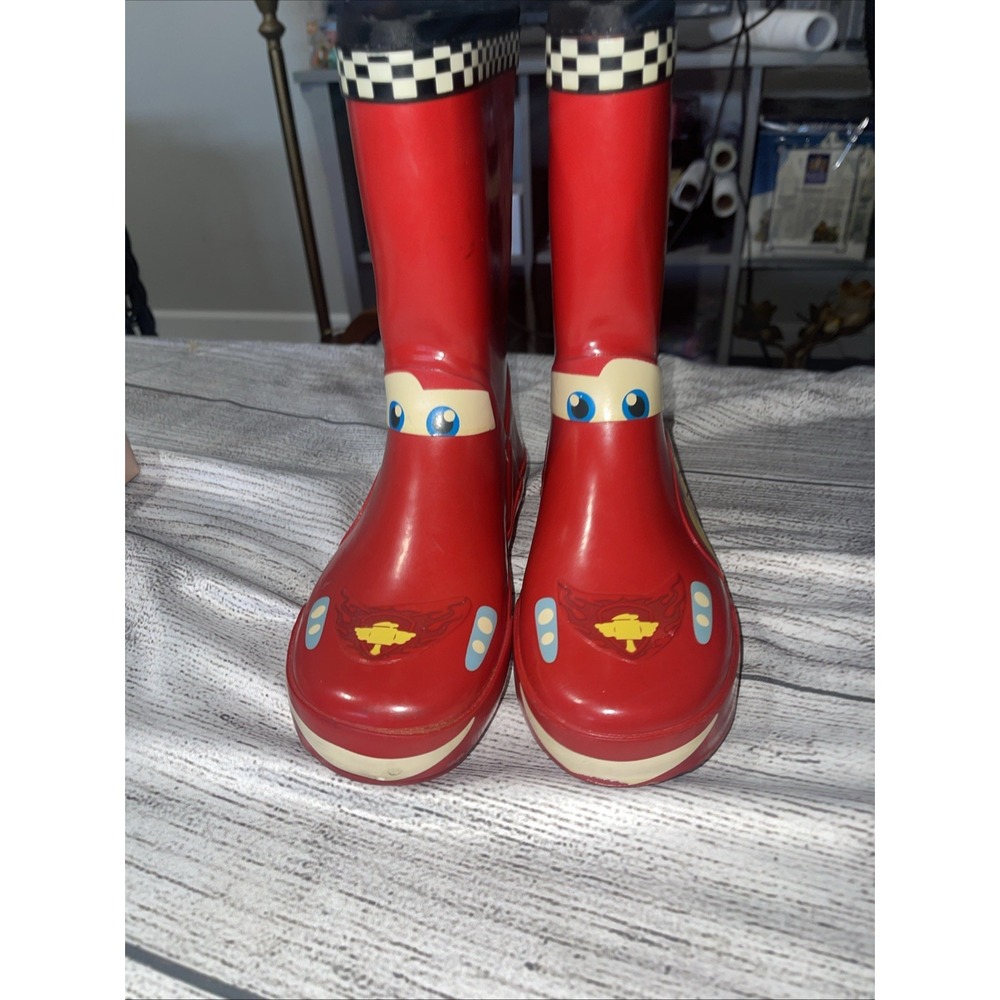 Vintage Disney Pixar Cars Rubber‎ Rain Boots Kids Size 1Y-1.5Y